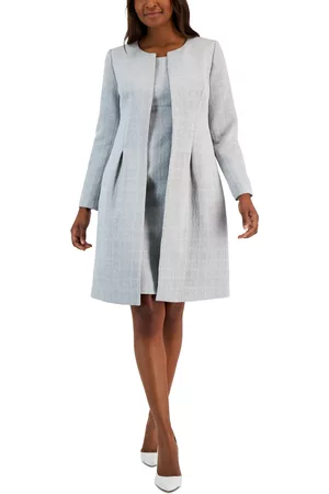 Le Suit Women Work Dresses - Women's Jacquard Long Jacket & Sheath Dress, Regular and Petite Sizes