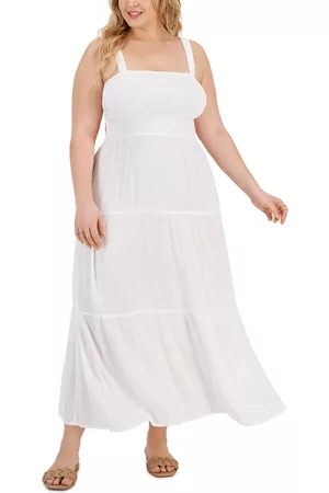 Full Circle Women Graduation Dresses - Trendy Plus Size Tiered Maxi Dress