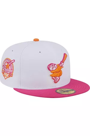 New Era Men Hats - Men's White, Pink San Diego Padres 40th Team Anniversary 59FIFTY Fitted Hat