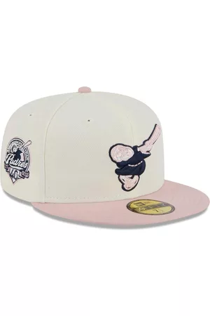 New Era Men Hats - Men's White, Pink San Diego Padres Chrome Rogue 59FIFTY Fitted Hat