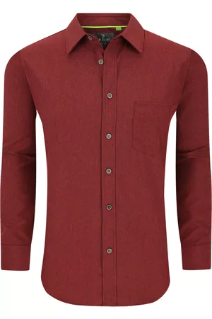 Tom Baine Men Long Sleeved Shirts - Men's Slim Fit Performance Long Sleeve Solid Button Down Dress Shirt
