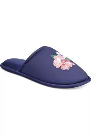 Charter Club Women Slippers - Women's Embroidered Floral Slippers, Created for Macy's