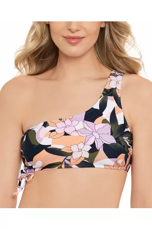 Salt + Cove Women One Shoulder Bikinis - Juniors' Floral-Print One-Shoulder Bikini Top, Created for Macy's Women's Swimsuit