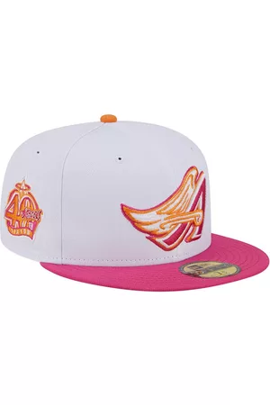 New Era Men Hats - Men's White, Pink Los Angeles Angels 40th Season 59FIFTY Fitted Hat
