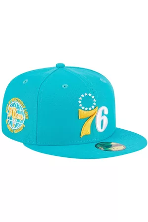 New Era Men Hats - Men's Philadelphia 76ers 3-Time Champions Breeze Grilled Yellow Undervisor 59FIFTY Fitted Hat