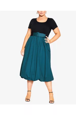 City Chic Women Graduation Dresses - Trendy Plus Size Paris Days Short Sleeve Dress