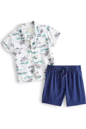 First Baby Sets - Baby Boys Vacation Collar Shirt and Shorts, 2 Piece Set, Created for Macy's