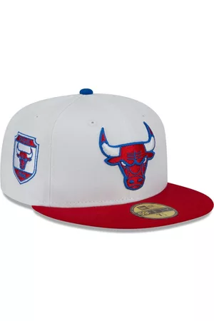 New Era Men Hats - Men's White, Red Chicago Bulls 59FIFTY Fitted Hat