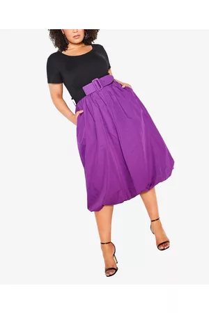 City Chic Women Graduation Dresses - Trendy Plus Size Paris Days Short Sleeve Dress
