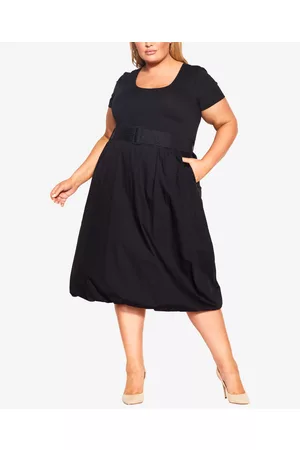 City Chic Women Graduation Dresses - Trendy Plus Size Paris Days Short Sleeve Dress