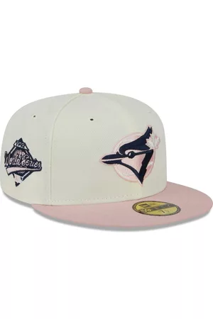New Era Men Hats - Men's White, Pink Toronto Blue Jays Chrome Rogue 59FIFTY Fitted Hat