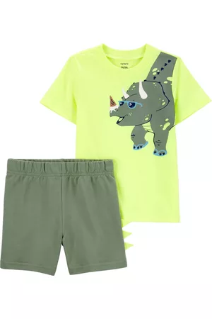 Carters Boys Sets - Toddler Boys Dinosaur T Shirt and Shorts, 2 Piece Set
