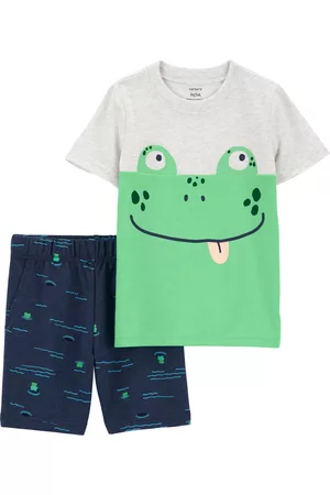 Carters Boys Sets - Toddler Boys Frog T Shirt and Shorts, 2 Piece Set