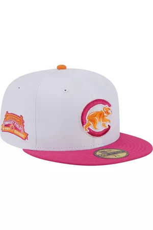New Era Men Hats - Men's White, Pink Chicago Cubs Wrigley Field 100th Anniversary 59FIFTY Fitted Hat