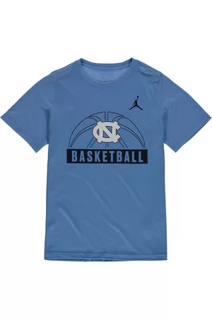 Jordan Girls Sports T-Shirts - Youth Boys and Girls Brand North Carolina Tar Heels Basketball and Logo Performance T-shirt