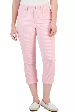 Charter Club Women Jeans - Women's Striped Tummy-Control Cropped Jeans, Created for Macy's
