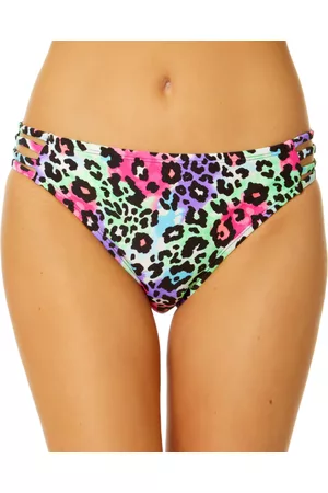 Salt + Cove Women Bikini Bottoms - Juniors' Leopard Love Strappy-Side Hipster Bikini Bottoms, Created for Macy's Women's Swimsuit