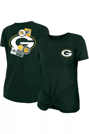 Women's New Era Green Green Bay Packers Slub T-Shirt with Front Twist Knot