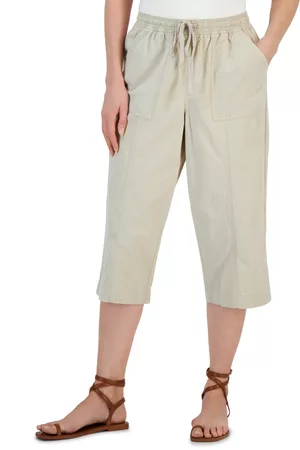 Karen Scott Women Capris - Petite Solid Quinn Cotton Capri Pants, Created for Macy's