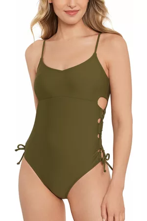 Salt + Cove Women Swimsuits - Juniors' Lace-Up Sides One-Piece Swimsuit, Created for Macy's Women's Swimsuit