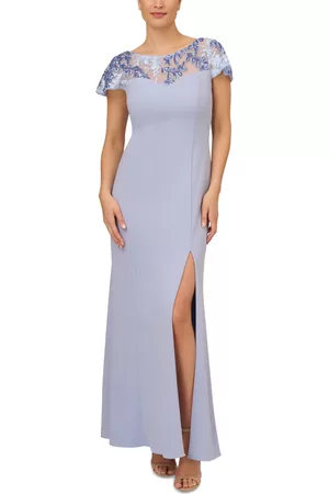 Adrianna Papell Women Knitted Dresses - Women's Embellished Knit Crepe Gown