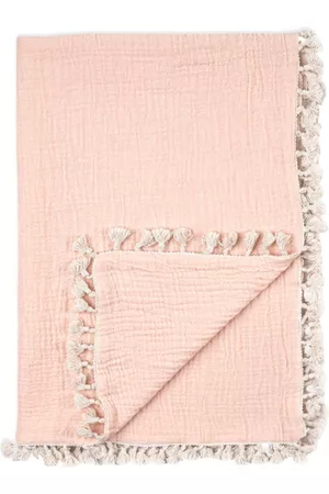 CRANE BABY Baby Girls 6 Layer Muslin Tassel Blanket