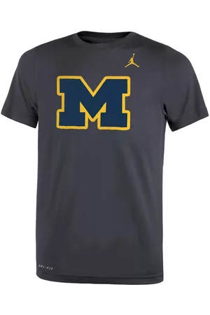 Jordan Girls Sports T-Shirts - Youth Boys and Girls Brand Michigan Wolverines Legend Travel Performance T-shirt