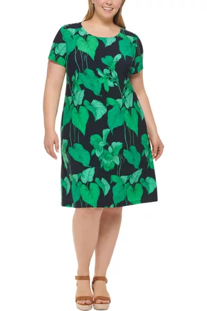 Tommy Hilfiger Women Printed & Patterned Dresses - Plus Size Island Orchid Printed Shift Dress