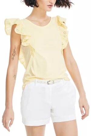 Nautica Women Tops - Women's Eyelet Short Sleeve Top