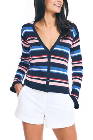 Nautica Women Sweatshirts - Women's Crafted Striped Cardigan Sweater