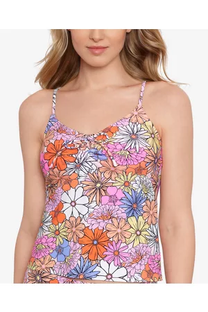 Salt + Cove Women Swimsuits - Women's Printed Tie-Front Tankini Top, Created for Macy's Women's Swimsuit