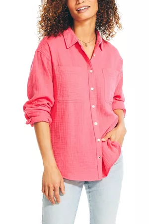 Nautica Women Tops - Women's Solid Boyfriend Shirt