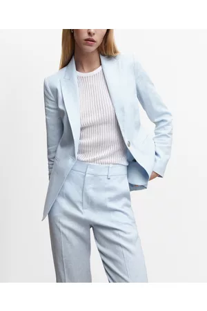 Leased Women Blazers - Mango Women's Linen Suit Blazer