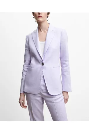 Leased Women Blazers - Mango Women's Linen Suit Blazer