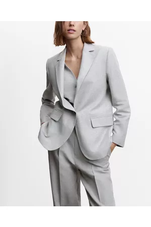 Leased Women Blazers - Mango Women's Linen Blazer Suit