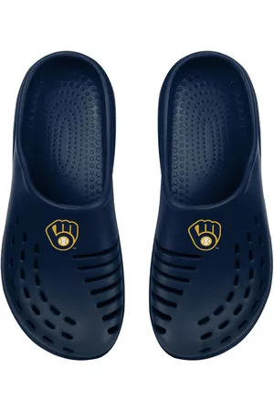 FOCO Girls Clogs - Youth Boys and Girls Milwaukee Brewers Sunny Day Clogs