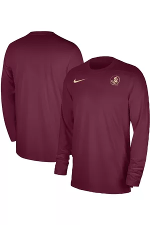 Nike Men Long Sleeved Shirts - Men's Florida State Seminoles 2023 Sideline Coaches Long Sleeve Performance Top