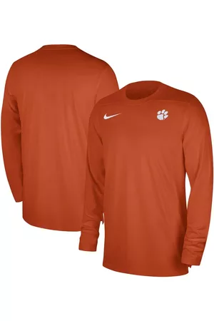 Nike Men Long Sleeved Shirts - Men's Clemson Tigers 2023 Sideline Coaches Long Sleeve Performance Top