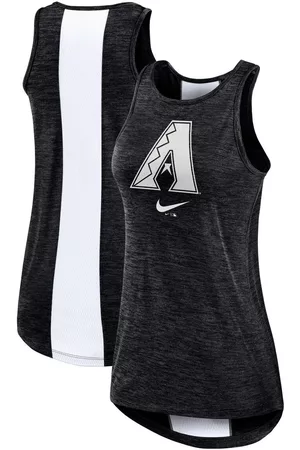 Women's Nike Black Colorado Rockies Logo Fade High Neck Performance Tank Top