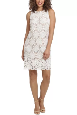 London Times Women Sleeveless Dresses - Women's Lace Sleeveless Shift Dress