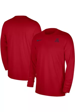 Nike Men Long Sleeved Shirts - Men's Arizona Wildcats 2023 Sideline Coaches Long Sleeve Performance Top