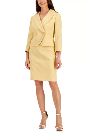Nipon Boutique Women Pencil Skirts - Women's Floral-Jacquard Jacket & Pencil Skirt Suit