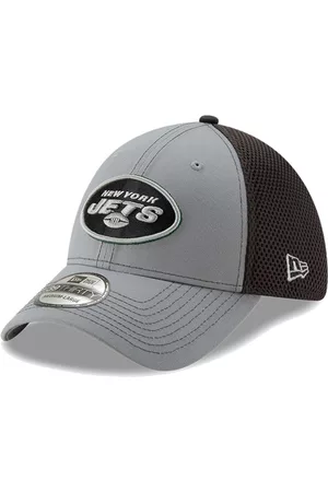 New Era Men Hats - Men's Gray, Graphite New York Jets Logo Grayed Out Neo 2 39THIRTY Flex Hat