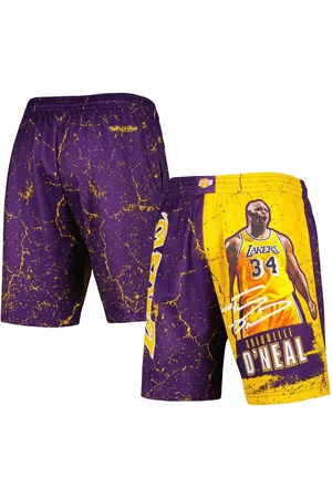 Mitchell & Ness Men Sports Shorts - Men's Shaquille O'Neal Los Angeles Lakers Hardwood Classics Player Burst Shorts