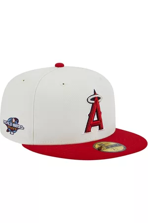 New Era Men Hats - Men's Stone and Red Los Angeles Angels Retro 59FIFTY Fitted Hat