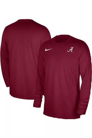 Nike Men Long Sleeved Shirts - Men's Alabama Tide 2023 Sideline Coaches Long Sleeve Performance Top