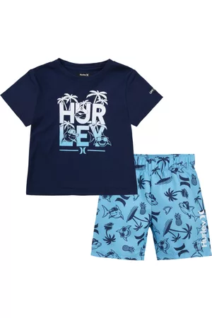 Hurley Boys Swim Shorts - Toddler Boys Shark Paradise T-shirt and Shorts Swim Set, 2 Piece