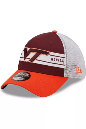 New Era Men Hats - Men's Maroon, Orange Virginia Tech Hokies Banded 39THIRTY Flex Hat