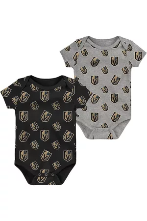 Outerstuff Girls Swimsuits - Newborn and Infant Boys and Girls Black, Gray Vegas Golden Knights Two-Pack Double Up Bodysuit Set