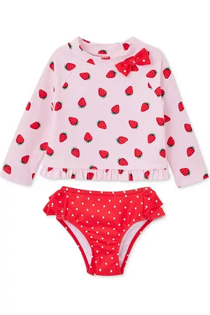 Little Me Girls Sets - Baby Girls Long Sleeve Rash Guard Swimsuit, 2 Piece Set